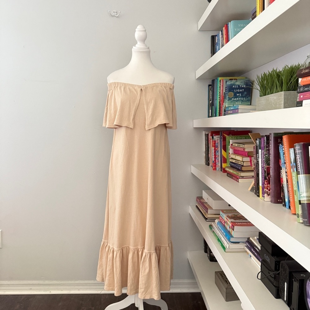 Free People Lynne Midi Dress in Bleached Sand XS NWT - Picture 6 of 14